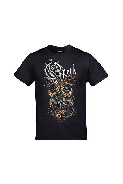Orijin Tekstil Opeth Tree Printed Unisex Black Tshirt