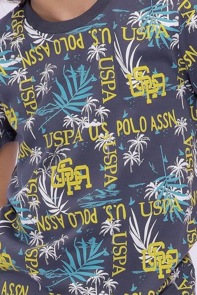 U.S. Polo Assn. Licensed Tropic Pattern Anthracite Boy's Bermuda Suit