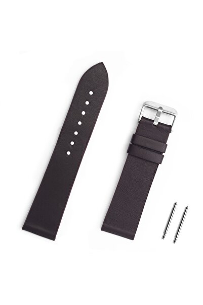 Saatse Kahverengi Spor Deri Saat Kordonu Kayış 20mm