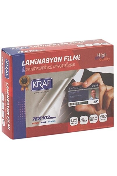 KRAF Laminasyon Pres Filmi 78x102 Mm 125micron 100lük