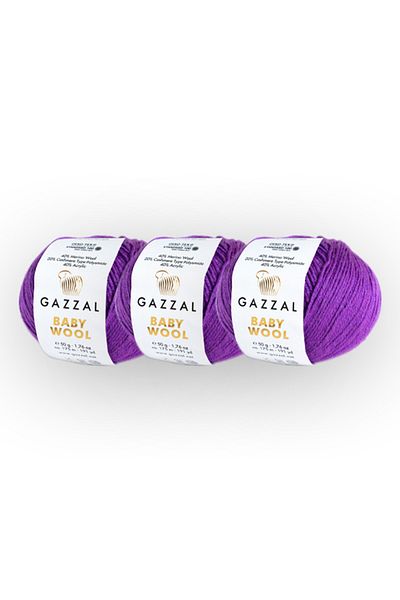 Gazzal Baby Wool 50 Gr 3 Pack Merino Wool Πλεκτό Χέρι Κλωστή Taka Yarn (815)