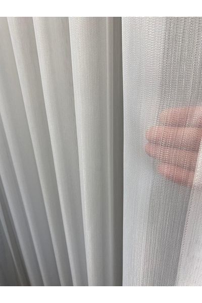 FŞimşek Bamboo Linen Ecru Tulle Curtain 1/2,5 Pleated