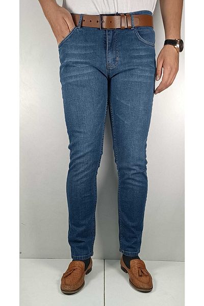 Bomonti Mckanzi Blue Snow Wash Classic Pantaloni de blugi flexibili pentru bărbați