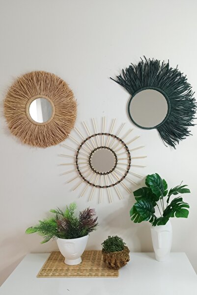 Bubihome Bohem Rafya & Bambu Ayna Seti