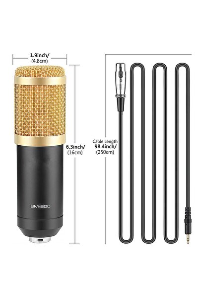 Zerx Bm800 Profesyonel Stüdyo Youtuber Kayıt Mikrofonu Stand
