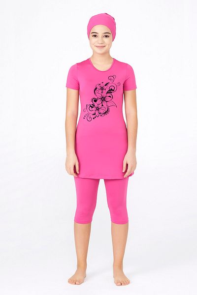 MARESİVA Young Printed Semi Hijab Swimsuit