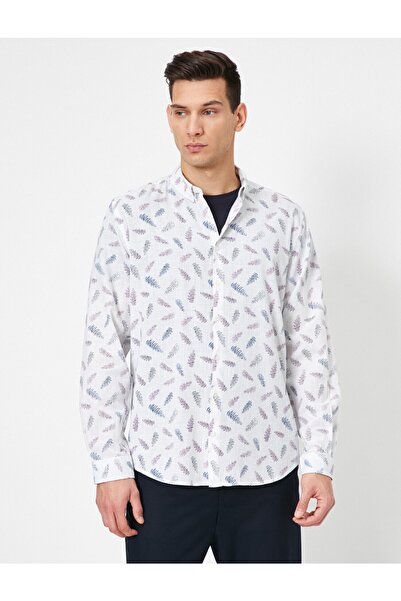 Koton Μακρυμάνικο πουκάμισο με φλοράλ μοτίβο από βαμβακερό μοτίβο