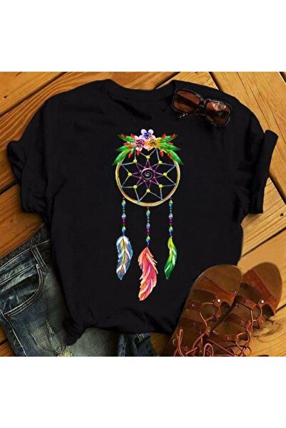 GALASHOP تي شيرت نسائي بطبعة زهور ريش Mod485