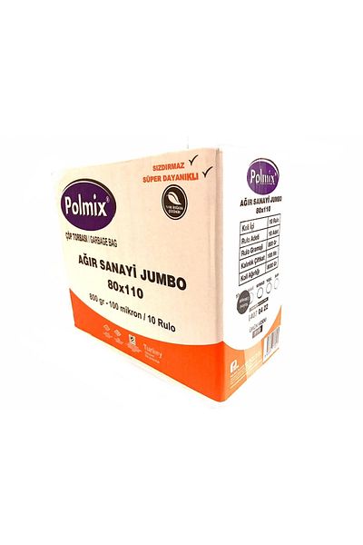 Polmix Garbage Bag Heavy Industry 800 grams 80x110 Black 1 Box