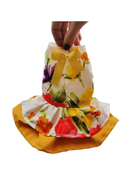 atelyu ملابس القطط والكلاب فستان كاجوال مزين بالزهور