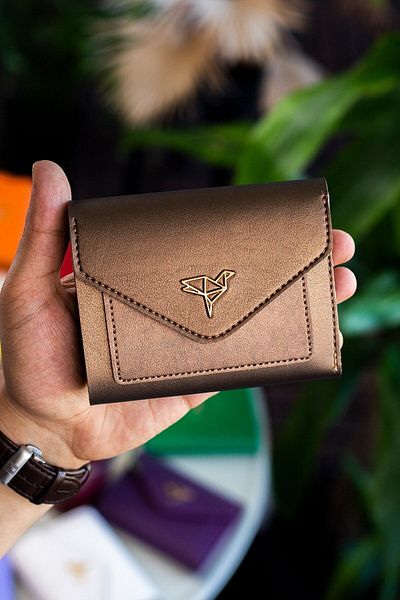 Garbalia Dámská peněženka Colombia Vegan Leather Mini měděná peněženka s přihrádkou na mince a spoustou karet