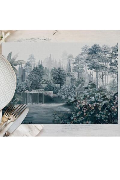 Sunny Home Design لوحة فنية أمريكية لمنظر طبيعي للأشجار الزرقاء مقاس 35×50 سم...