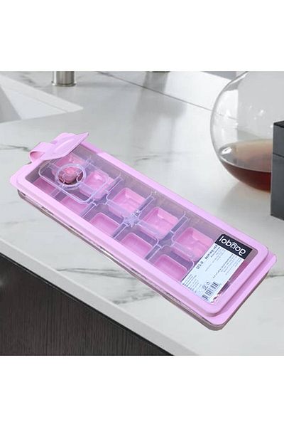 Kaşbaşı Home Practical 12 Compartment Bass Finger Silicone Ice Mold with Cover Silicone Non-Stick Bass Finger Icebox