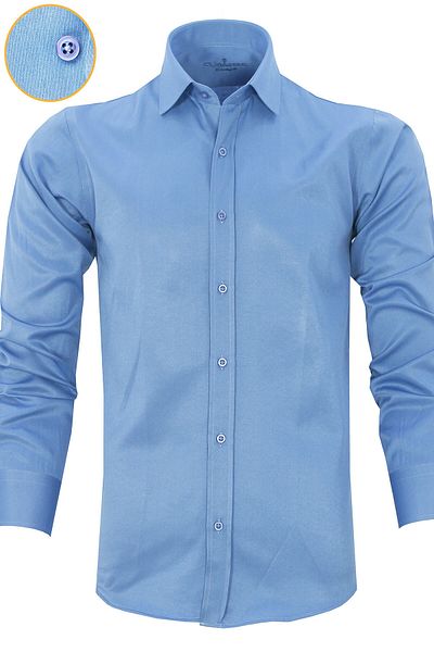 Varetta Мъжка риза с дълъг ръкав в индиго цвят Slim Fit