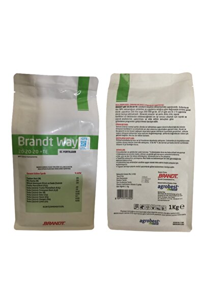 BRANDT BİTKİ BESLEME Way 20-20-20 Te Ithal Amerikan Azot Fosfor Potasyum Dengeli Iz Elementli Yaprak Gübre Combi 1 Kg