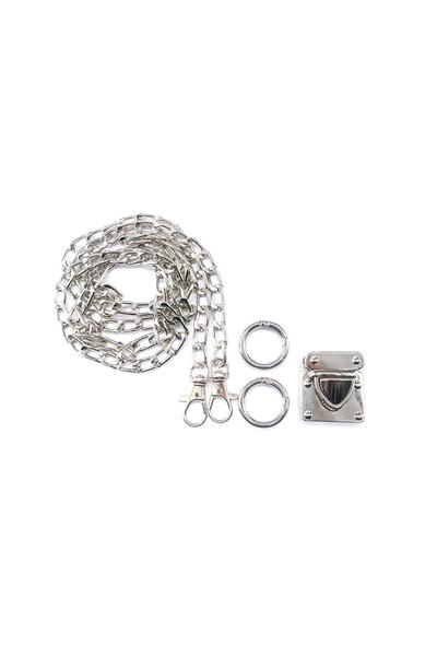 Generic Brand Set Lanțuri pentru Genți Argintii - 25 Bucăți - 14x8 Mm