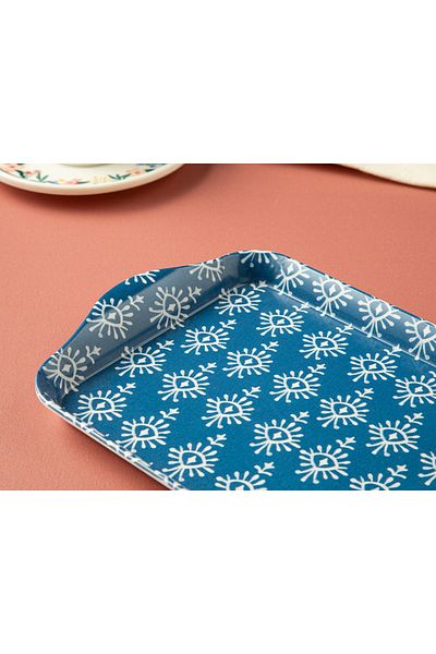 English Home Felice Blue Melamine Tray - 23.5x14.5 Cm