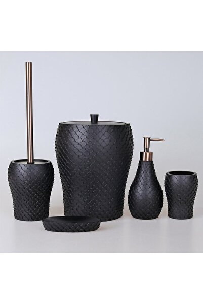 Selim Helix 5 Piece Bath Set Black