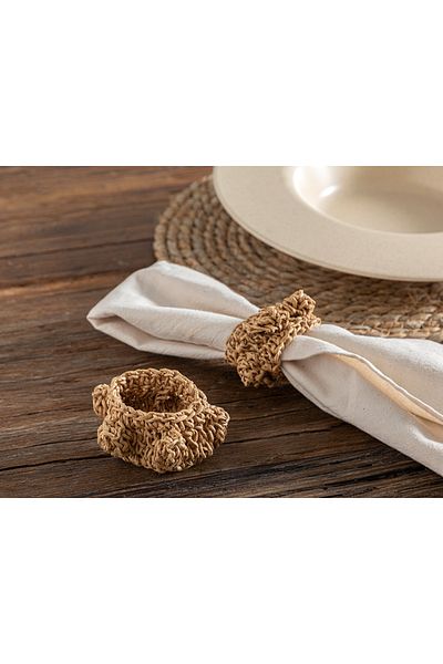 English Home Nathalie Paper String 2 τεμαχίων Δαχτυλίδι χαρτοπετσέτας 6 εκ. Φυσικό
