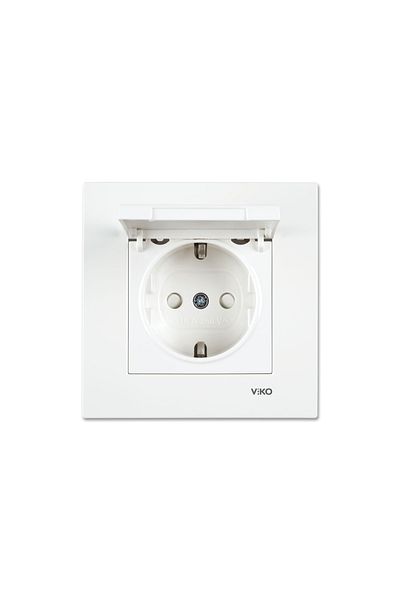 Tamer Elektrik إطار مقبس مؤرض مغطى للأطفال باللون الأبيض من Viko Karre90967012