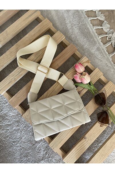 butikbatii Дамска кремава мини чанта с регулируема презрамка Nora