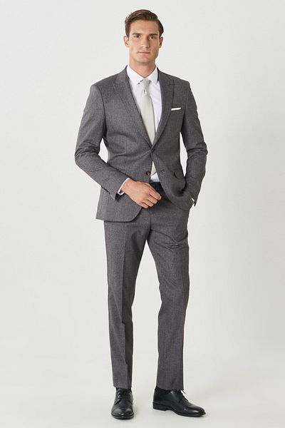 ALTINYILDIZ CLASSICS Men's Claret Red Slim Fit Slim Fit Swallow Collar Patterned Suit
