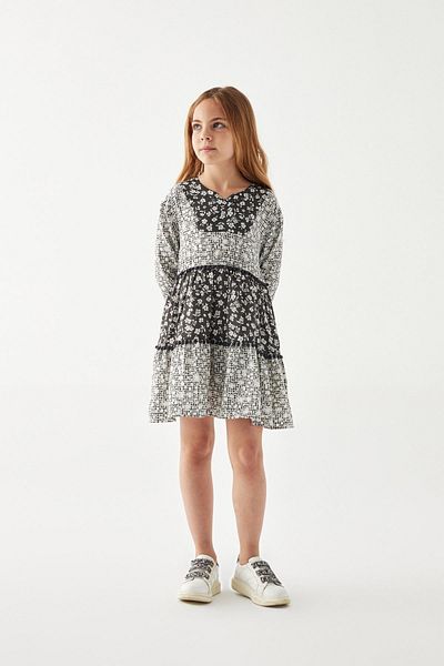 Tyess Girl Patterned Dress 22pfwtj4902