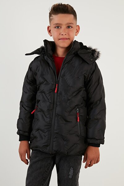 Lela Removable Hooded Coat with Plush Lining Inside Boy's Coat 5760013
