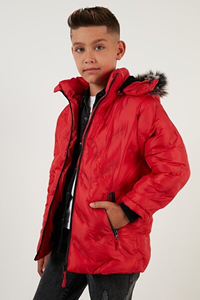 Lela Removable Hooded Coat with Plush Lining Inside Boy's Coat 5760013