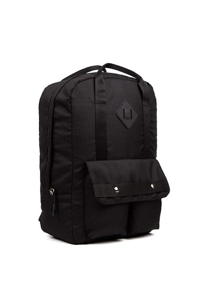 Newish Nwp Black Imperteks Fabric Waterproof Backpack (length: 35 Width: 25cm) (laptop, notebook, school, Sports)
