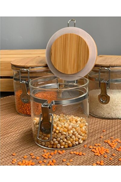 Bambum Mada 950ml 14 Cm 3 Lü Kelepçeli Vakumlu Boroslikat Cam Set