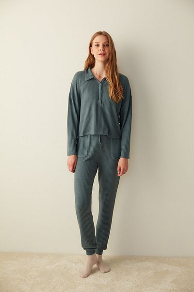 Penti Pyjama - Grün - Unifarben