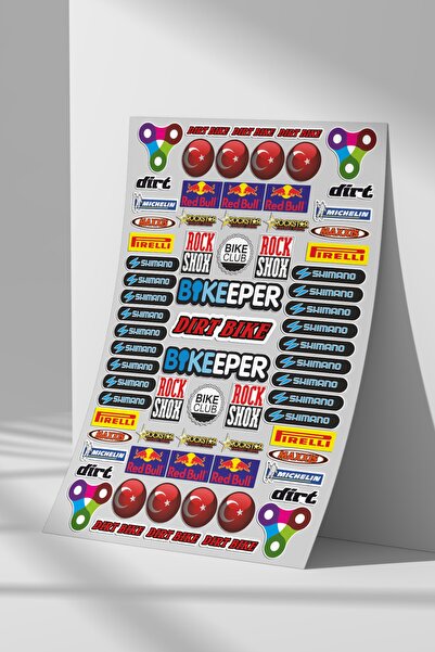 Sticker Market Social Media Sticker Set, A4 Size Sticker Label Set for Flat S...