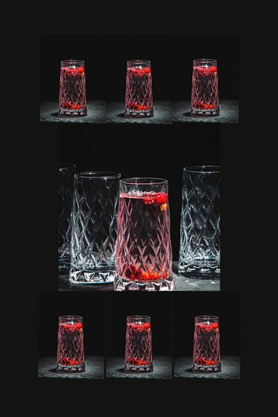 Paşabahçe 420855 Leafy Cocktail Soft Drink Glass 8 Pcs Fma03308 Fma05131 313