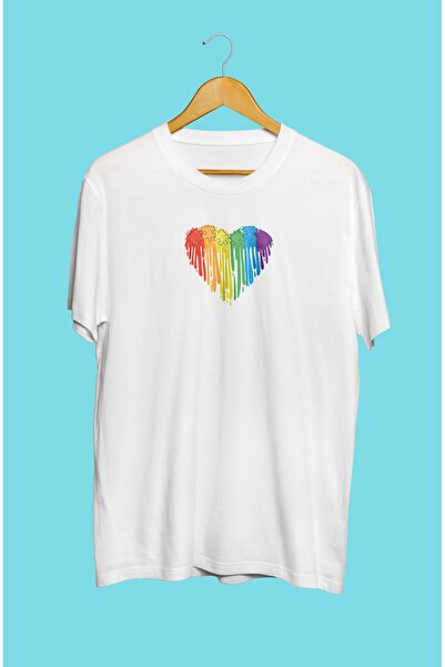 YQYQ Πολύχρωμο παζλ Heart Lgbt Σχέδιο Unisex T-shirt