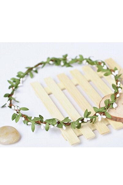 bbays new trend Plain Floral Bridal Crown Countryside Crown, Leafy Bridal Flo...
