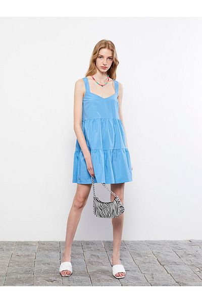 LC Waikiki Γυναικείο φόρεμα Lcw Limited Sweetheart Collar Straight Strap