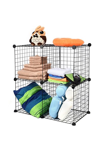 hodbehod 4 Bölmeli Metal Ayakkabı Dolabı Çok Amaçlı Raf Organizer