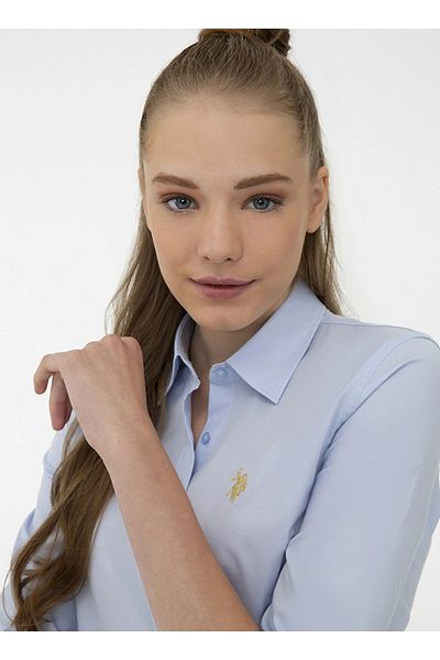 U.S. Polo Assn. Cămașă albastru deschis pentru femei