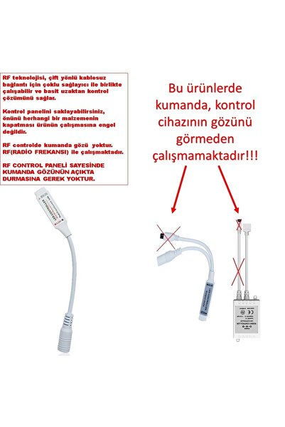 tawitec Rgb Led Kontrol Kumandası Animasyonlu Rf(radio Frekans)12 Volt 44 Tuşlu Rgb Şerit Led Kontrol Cihazı