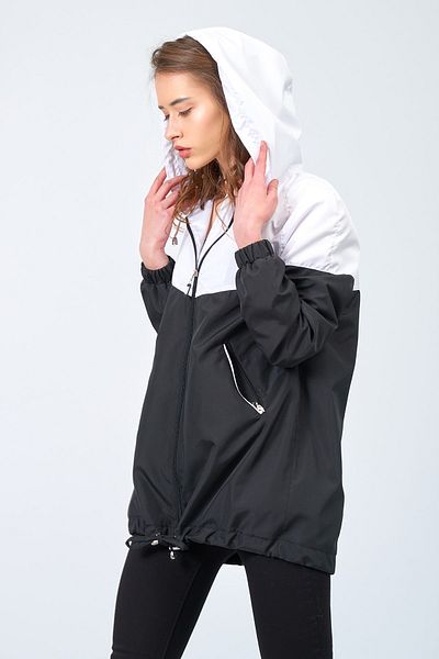 Moda Tuğram Black - White Raincoat
