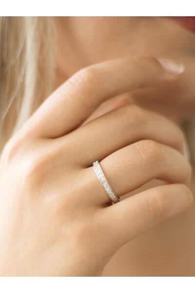 myorogold 14 Ayar Altın Beyaz Tamtur Yüzük