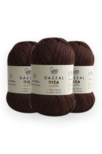 Gazzal Gıza Matte 100 Gr 3 Πακέτο Giza Cotton Amigurumi Punch Πλεκτό Χέρι Κλωστή Taka Yarn (5586 Gmt)
