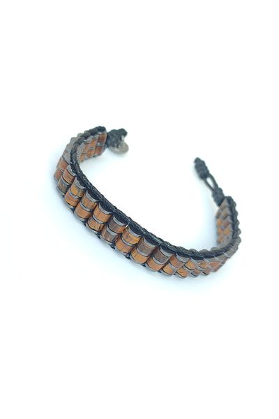 Clays Jewellery Tiger Eye & Hematite Stone Cylinder Bracelet