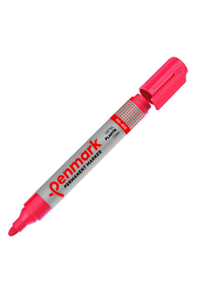 penmark قلم تحديد دائم ذو طرف دائري أحمر Hs405-03 (عبوة من 12 قلم)