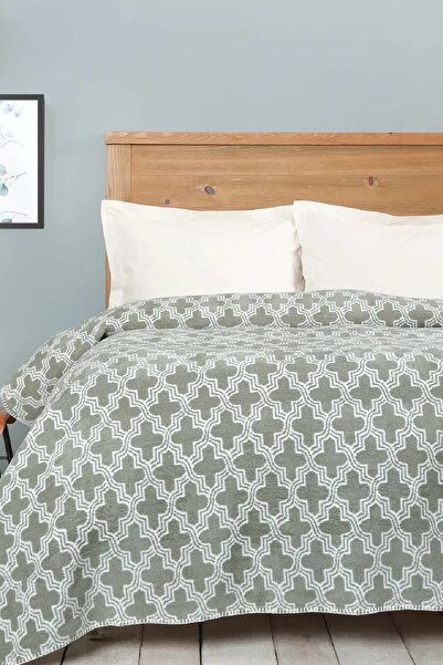 Karaca Home Benita Green Double Cotton Blanket