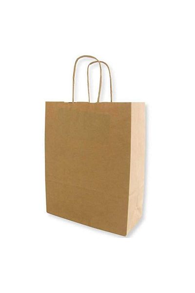14Süs 25 Pieces of Kraft Natural Twist Paper Bag with Handle (31 Cm * 41 Cm)