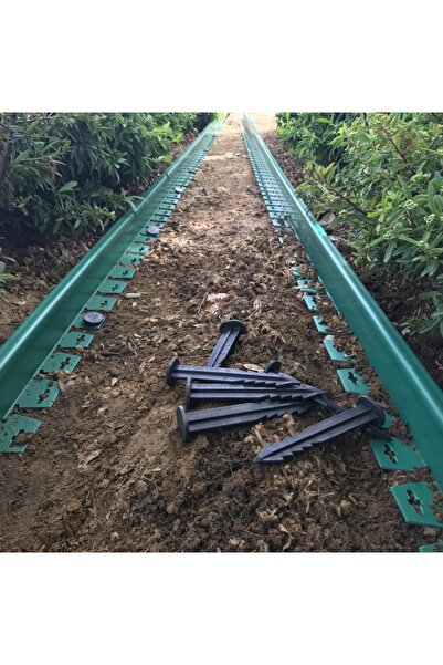 Asenya Çim Ayırıcı 2,5 Metre Yeşil Düz Çim Sınırlayıcı Taş Toprak Ayıracı Çim...