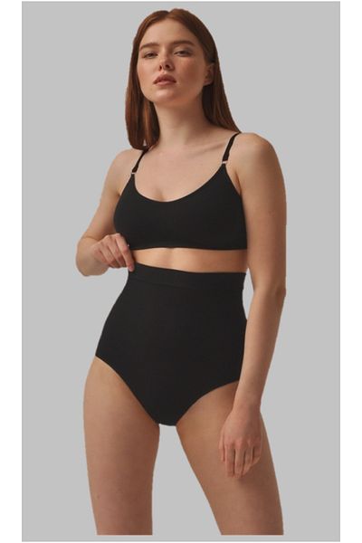 MİSTİRİK Biloba Banda de silicon anti-alunecare Corset cu talie extra înaltă Culoare neagră