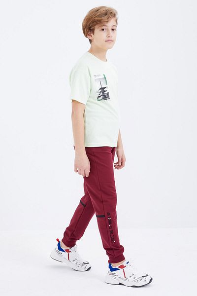 Children's burgundy jogging bottoms top